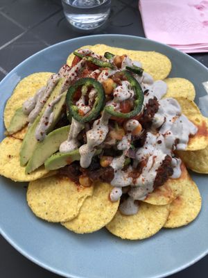 Nachos at RoseHip Vegan Kebabs in Vilnius