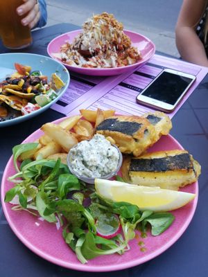 Fish sticks highly recommended at RoseHip Vegan Kebabs in Vilnius
