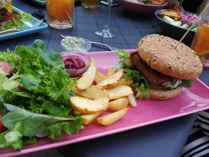 Tofu burger at RoseHip Vegan Kebabs in Vilnius