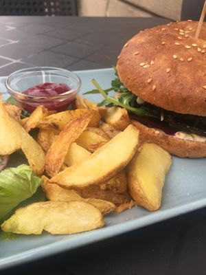 Portobello burger at RoseHip Vegan Kebabs in Vilnius