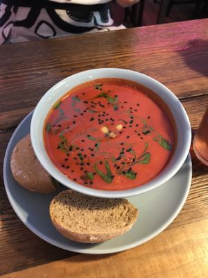 Soup of the day at RoseHip Vegan Kebabs in Vilnius