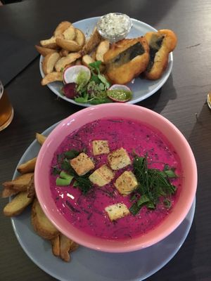 Starters at RoseHip Vegan Kebabs in Vilnius