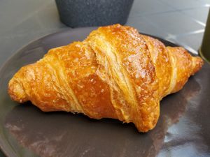 Vegan croissant at RoseHip Vegan Kebabs in Vilnius