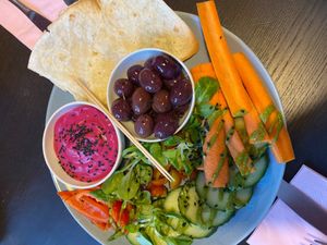 Pink Hummus Starter  at RoseHip Vegan Kebabs in Vilnius