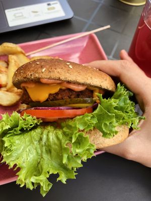 Mexican burger- my favorite :3 at RoseHip Vegan Kebabs in Vilnius