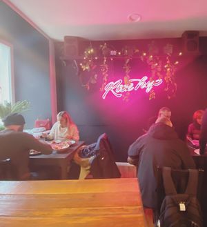 Funky vibes at RoseHip Vegan Kebabs in Vilnius