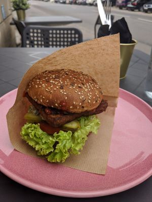 Tofu Burger at RoseHip Vegan Kebabs in Vilnius
