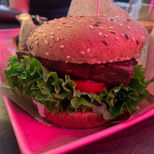 Tofu burger at RoseHip Vegan Kebabs in Vilnius