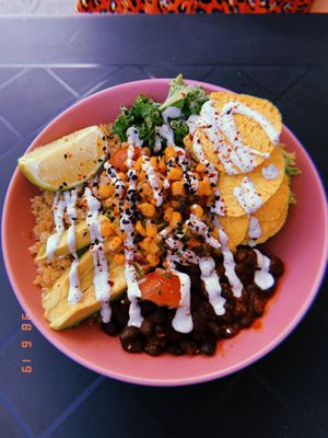 Mexican buddha bowl at RoseHip Vegan Kebabs in Vilnius
