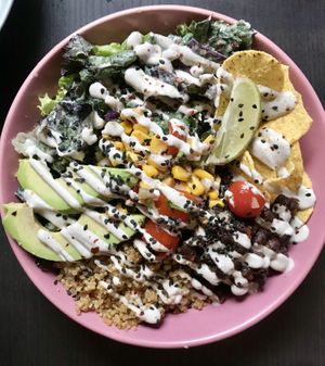 Budha bowl at RoseHip Vegan Kebabs in Vilnius