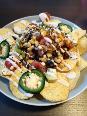 Nachos at RoseHip Vegan Kebabs in Vilnius