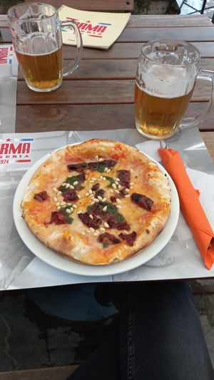 Vegan pizza piran at Pizzeria Parma in Ljubljana