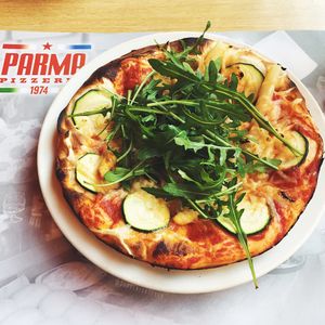 "G. Verdi" pizza with vegan cheese.

Photo by: Slovenian Vegan on Facebook at Pizzeria Parma in Ljubljana