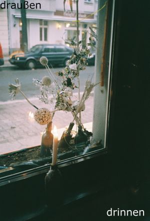 sitting inside looking outside at Kuschlowski in Berlin