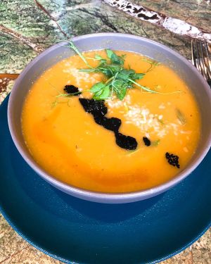 Asparagus Laksa Curry Soup at Healin Foods in Istanbul