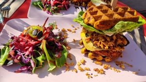 Waffle burger at B-Nut Brasschaat in Brasschaat