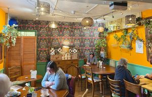 The back room (which is dog friendly).  at Me & Mrs Jones Deli in Torquay