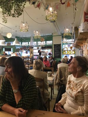 Seating busy at lunchtime. Booking required  at Me & Mrs Jones Deli in Torquay