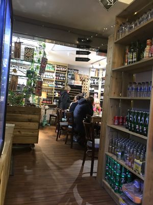 Seats in the back room  at Me & Mrs Jones Deli in Torquay