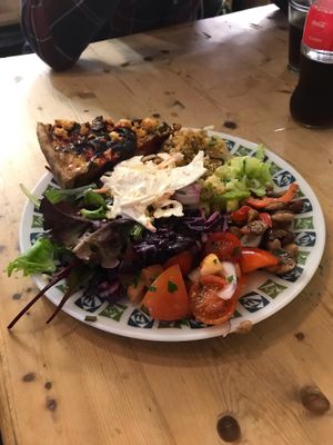 Beetroot and feta tart with salad  at Me & Mrs Jones Deli in Torquay