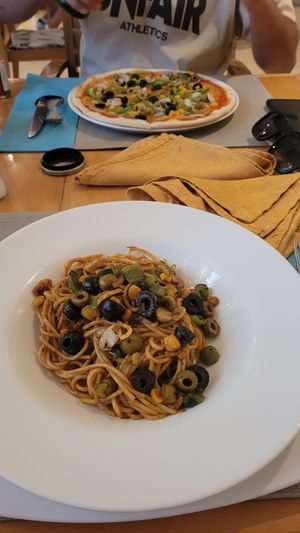 Pasta with Olive, Sweetcorn & Peper at Salsa Suárez in Varadero