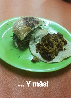 Hamburguesa y más tacos. hay de todo! at Taco Station in San Andres Cholula
