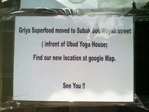 New location at Griya Super Food in Ubud