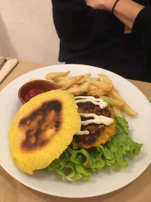 Veggie burger! at Bar Ecologico Gaia in Sevilla