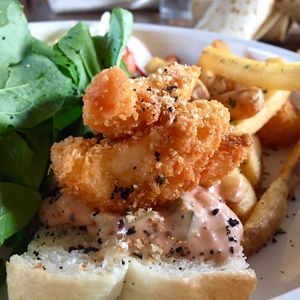 Shrimp open-faced sandwich (lunch) at Monk's Butcher - Itaewon in Seoul
