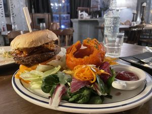 Burger set.  at Monk's Butcher - Itaewon in Seoul