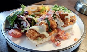 Shirimp Open Sandwich - close-up at Monk's Butcher - Itaewon in Seoul