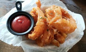 French Fries and Onion Rings at Monk's Butcher - Itaewon in Seoul