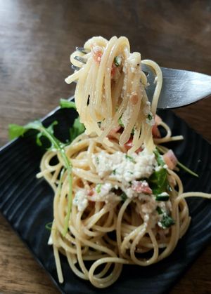 Spaghetti alla Puttanesca - close-up at Monk's Butcher - Itaewon in Seoul