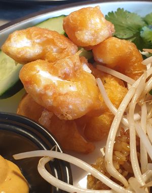 vegan shrimp was good at Monk's Butcher - Itaewon in Seoul