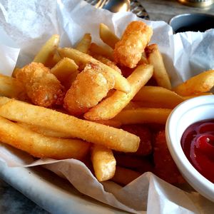fries were ok... but tater tots and frozen fries? really? at Monk's Butcher - Itaewon in Seoul