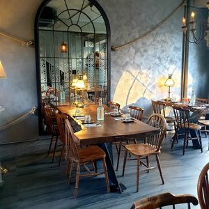 nice... empty... cant sit here at Monk's Butcher - Itaewon in Seoul