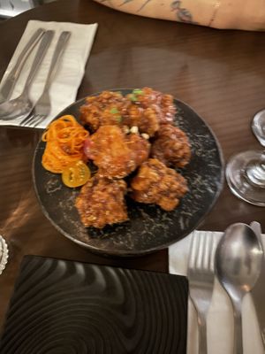 Lion mane mushrooms (delicious!)  at Monk's Butcher - Itaewon in Seoul