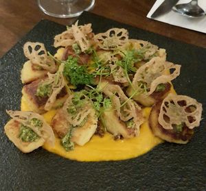 Handmade Gnocchi and vegan beef crumbles at Monk's Butcher - Itaewon in Seoul