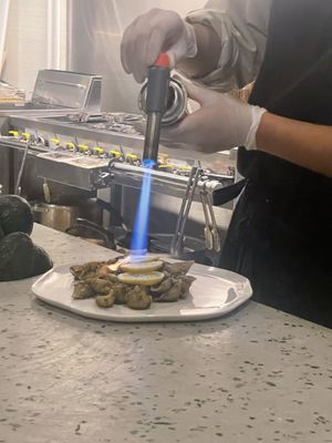 Torching   at Monk's Butcher - Itaewon in Seoul