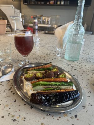 Falafel grilled veggies and kombucha   at Monk's Butcher - Itaewon in Seoul