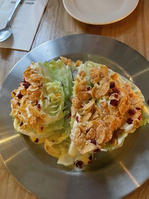 Iceberg lettuce salad, showing the depth of saladd  at Monk's Butcher - Itaewon in Seoul