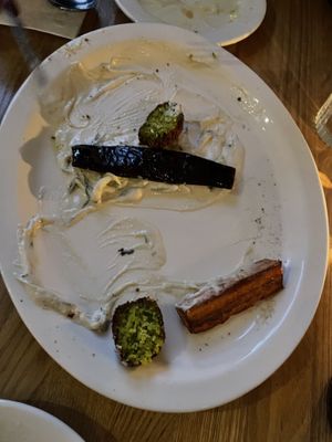 Vegetable and falafel and tatziki plate, consumed   at Monk's Butcher - Itaewon in Seoul