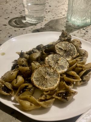 Black lemon pasta  at Monk's Butcher - Itaewon in Seoul