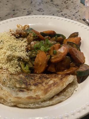 Red curry with Paratha   at Monk's Butcher - Itaewon in Seoul