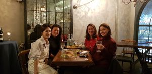 Ladies with owner chef at Monk's Butcher - Itaewon in Seoul