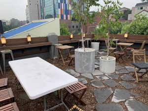 Nice rooftop at Monk's Butcher - Itaewon in Seoul