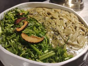 미나리 크림 파스타 at Monk's Butcher - Itaewon in Seoul