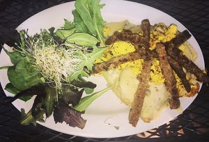 Tofu Scram Biscuits & Gravy  at The Earth Cafe and Deli in Norman