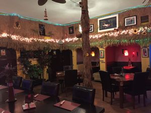Funky tropical vibe  at Vo's Vietnamese Restaurant in Minneapolis