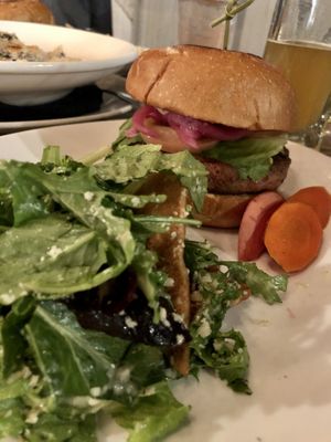Beyond burger 🍔 very good with salad 🥗  at Soro's Mediterranean Grill in Temecula